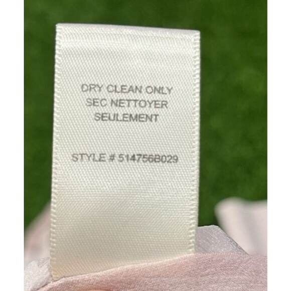 Rebecca Taylor Button Up Blouse Women's Pink Blush Animal Print Silk Sheer Top 2 - Picture 12 of 13